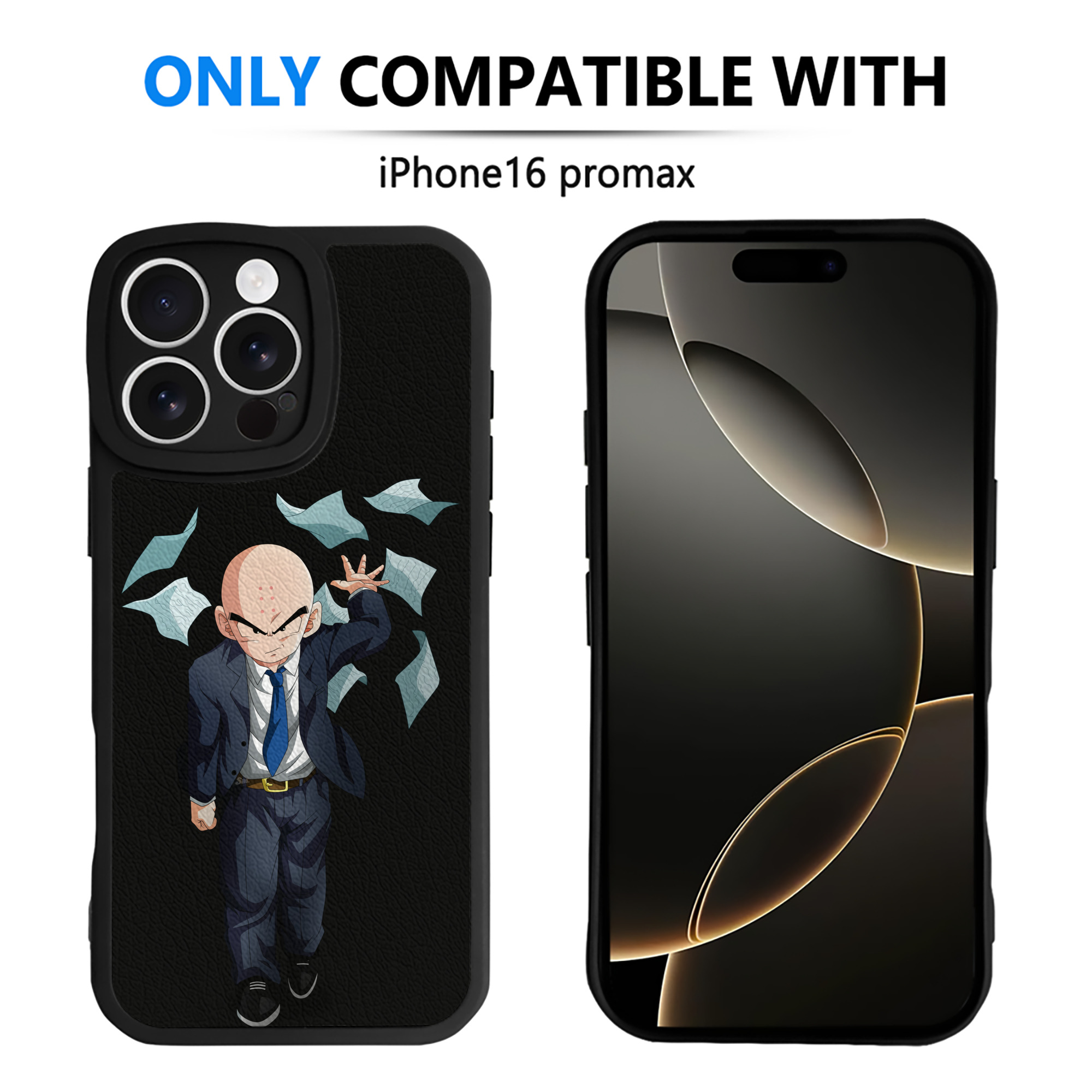 （画像用） ドラゴンボール クリリン DRAGON BALL krillin 【iPhone 16シリーズ対応】シリコンスマホケース（レザー調） 材質：シリコン